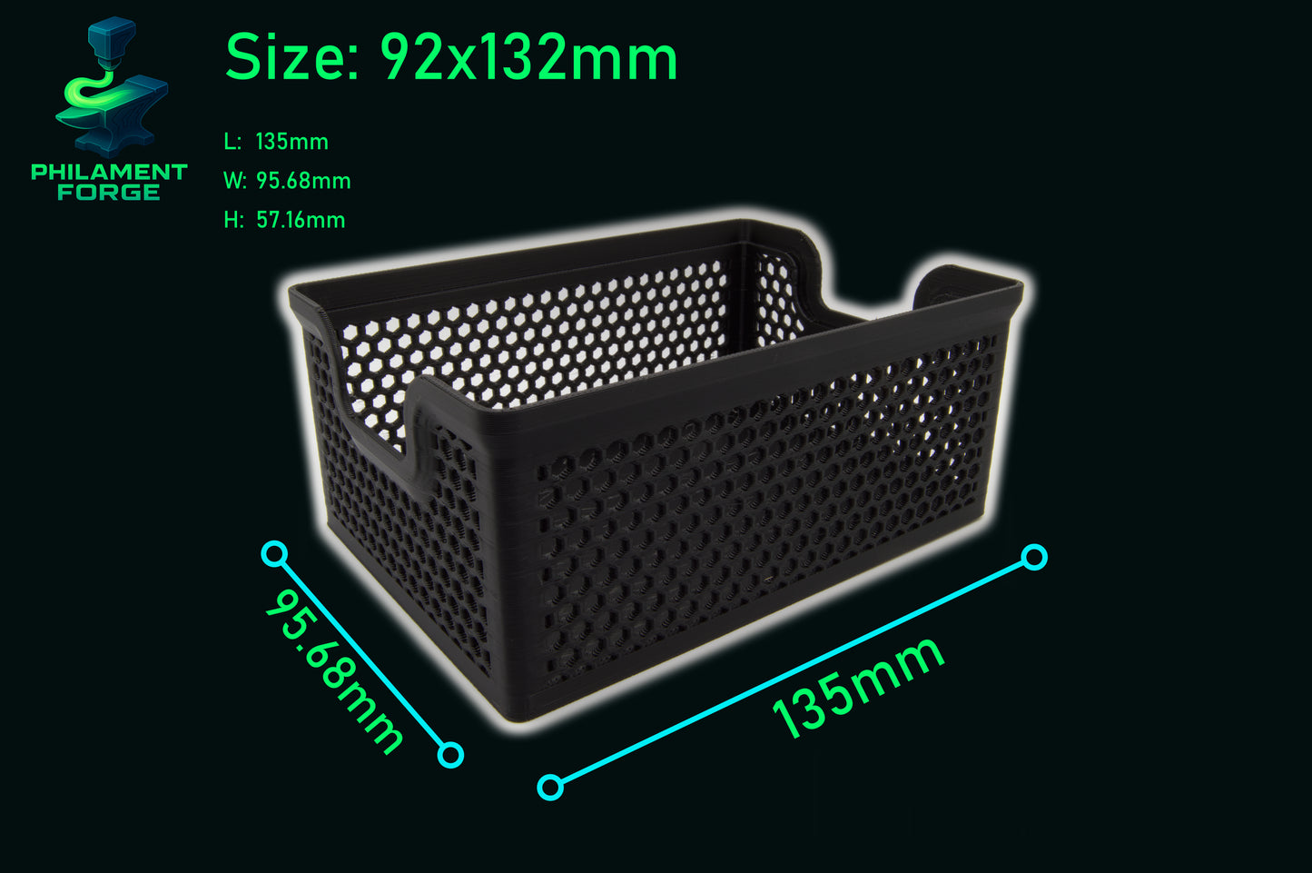 Hexagon Pattern Stackable Baskets (92x132mm)
